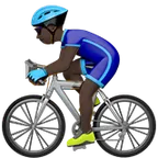 man biking: dark skin tone สำหรับแพลตฟอร์ม Apple