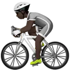 person biking: dark skin tone สำหรับแพลตฟอร์ม Apple
