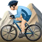 man mountain biking: light skin tone for Apple platform