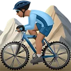 man mountain biking: medium skin tone pentru platforma Apple