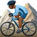 man mountain biking: medium-dark skin tone สำหรับแพลตฟอร์ม Apple