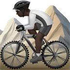 Apple 플랫폼을 위한 person mountain biking: dark skin tone