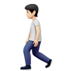 person walking: light skin tone pentru platforma Apple