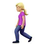 Apple platformu için woman walking: medium-light skin tone