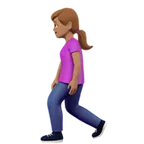 woman walking: medium skin tone สำหรับแพลตฟอร์ม Apple