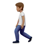 person walking: medium skin tone untuk platform Apple