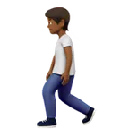 Appleプラットフォームのperson walking: medium-dark skin tone