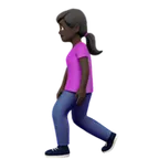 woman walking: dark skin tone pentru platforma Apple