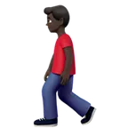 man walking: dark skin tone สำหรับแพลตฟอร์ม Apple