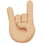 sign of the horns: medium-light skin tone per la piattaforma Apple