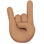 Apple dla platformy sign of the horns: medium skin tone