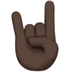 sign of the horns: dark skin tone untuk platform Apple