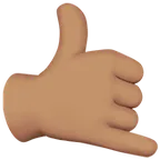 call me hand: medium skin tone untuk platform Apple