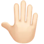 raised back of hand: light skin tone สำหรับแพลตฟอร์ม Apple