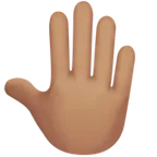 Apple 플랫폼을 위한 raised back of hand: medium skin tone