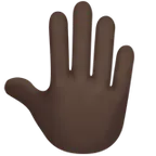 raised back of hand: dark skin tone für Apple Plattform