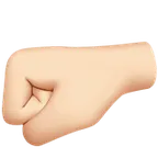 left-facing fist: light skin tone per la piattaforma Apple