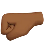left-facing fist: medium-dark skin tone untuk platform Apple