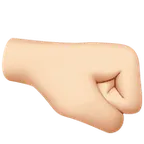 Apple 平台中的 right-facing fist: light skin tone
