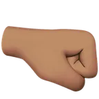 right-facing fist: medium skin tone untuk platform Apple