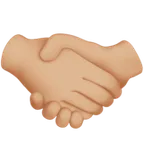 handshake: medium-light skin tone untuk platform Apple