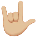 love-you gesture: medium-light skin tone per la piattaforma Apple
