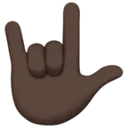 love-you gesture: dark skin tone สำหรับแพลตฟอร์ม Apple