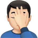 man facepalming: light skin tone per la piattaforma Apple