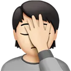 Apple 플랫폼을 위한 person facepalming: light skin tone