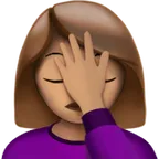 Apple cho nền tảng woman facepalming: medium skin tone