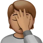 person facepalming: medium skin tone für Apple Plattform