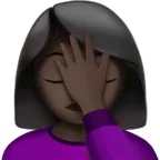 woman facepalming: dark skin tone pentru platforma Apple