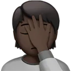 person facepalming: dark skin tone per la piattaforma Apple