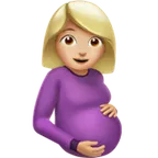 pregnant woman: medium-light skin tone untuk platform Apple