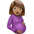 pregnant woman: medium skin tone untuk platform Apple