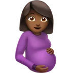 pregnant woman: medium-dark skin tone untuk platform Apple