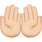 palms up together: light skin tone per la piattaforma Apple