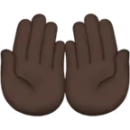 palms up together: dark skin tone สำหรับแพลตฟอร์ม Apple