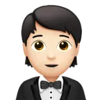 person in tuxedo: light skin tone สำหรับแพลตฟอร์ม Apple