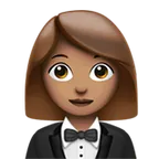 woman in tuxedo: medium skin tone til Apple platform