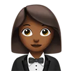 woman in tuxedo: medium-dark skin tone لمنصة Apple