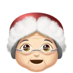 Mrs. Claus: light skin tone untuk platform Apple