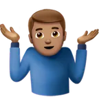 man shrugging: medium skin tone für Apple Plattform