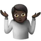 person shrugging: dark skin tone für Apple Plattform