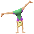 woman cartwheeling: medium-light skin tone for Apple platform