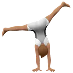 person cartwheeling: medium skin tone untuk platform Apple