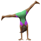 woman cartwheeling: medium-dark skin tone for Apple platform