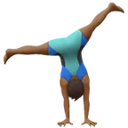 man cartwheeling: medium-dark skin tone for Apple platform