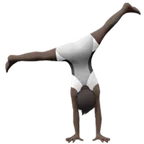 person cartwheeling: dark skin tone สำหรับแพลตฟอร์ม Apple