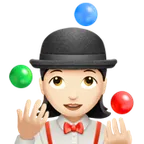 woman juggling: light skin tone for Apple platform